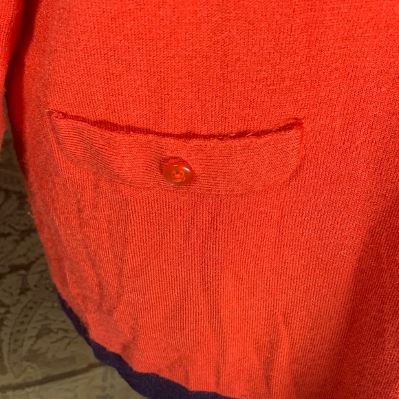 Orly Sweater 100% Cotton pockets Boat Yacht Red White and Blue Chic Pullover Y2K - Picture 5 of 9
